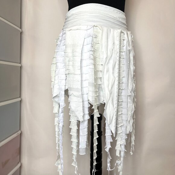 White Mummy Skirt Sz Large XL Beach Bride Top Mermaid Halloween Costume Cosplay - Picture 9 of 13